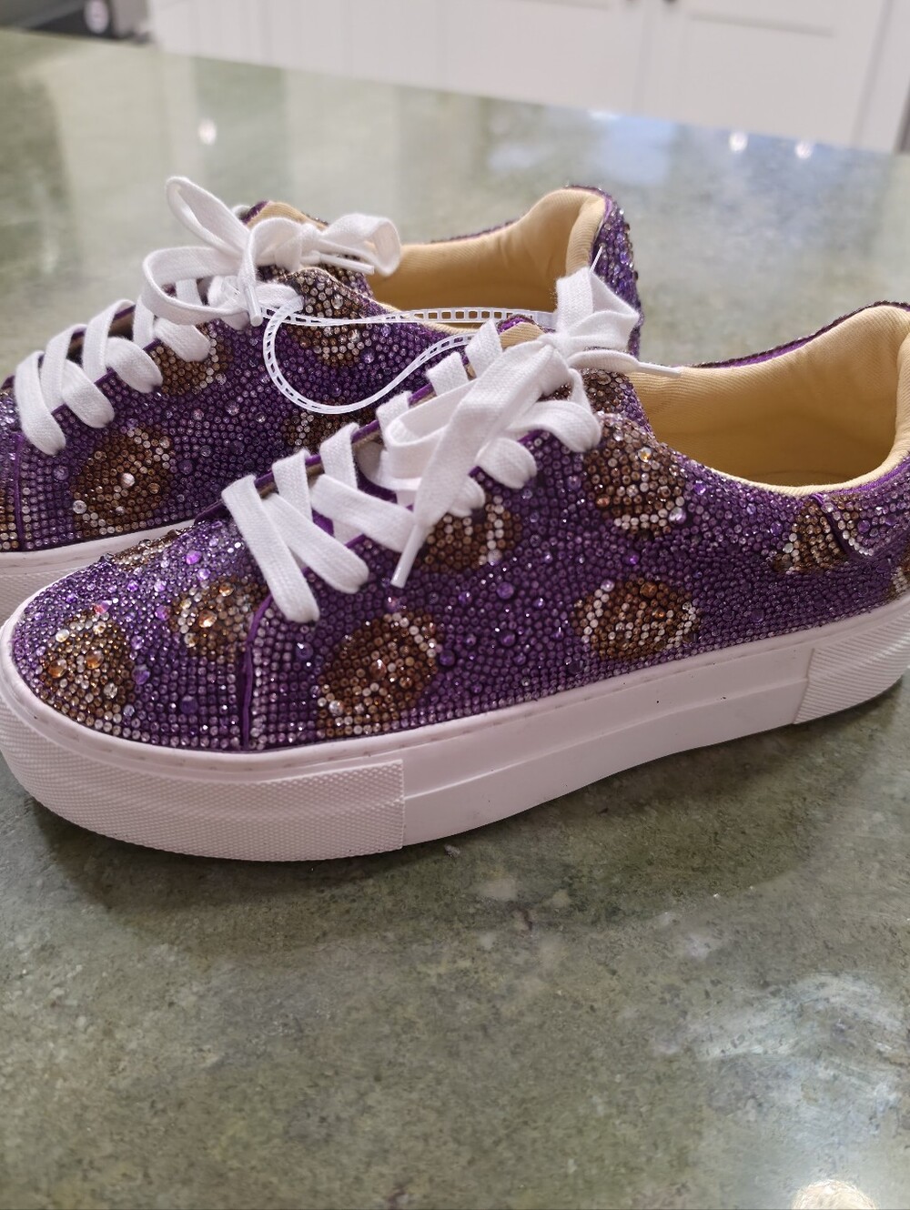 Football Betsey Johnson Purple Sneakers 6.5